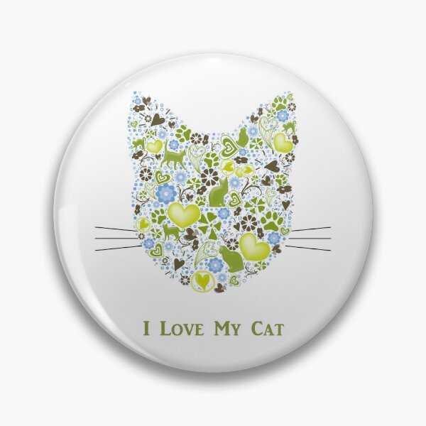 Item preview, Whimsical Cat Floral Portrait - Green and Blue Shades designed and sold by CreativeAttack.