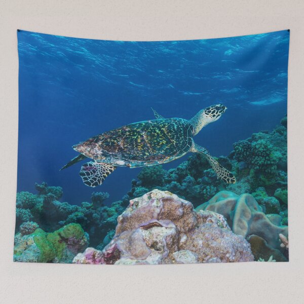 Item preview, Hawksbill Sea Turtle on the Great Barrier Reef designed and sold by seaearthandsky.