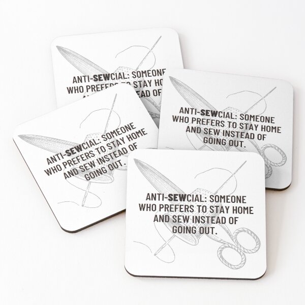 Item preview, Anti-Sewcial Sewing Humor for Seamstress designed and sold by SewHappyQuilt.