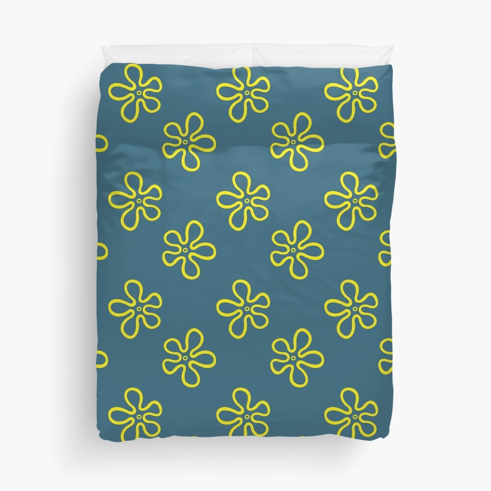 Spongebob's Floral Pattern (Blue) Throw Blanket