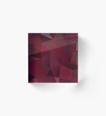Abstract print geometrical pattern of triangles polygon. Fabric design in marsala red colors Acrylic Block