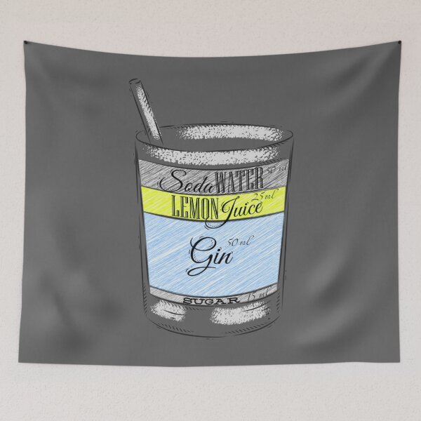 Item preview, Tom Collins Ingredients Cocktail Glass designed and sold by antevasinart.