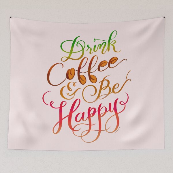 Item preview, Coffee Gift - Drink Coffee & Be Happy Hand Lettered Design designed and sold by DoubleBrush.
