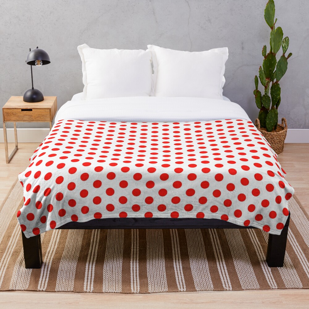 Red Polka Dot Duvet Cover Bedspread Throw Blanket By Deanworld