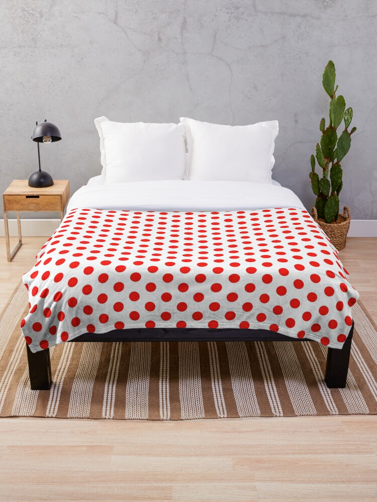 Red Polka Dot Duvet Cover Bedspread Throw Blanket By Deanworld