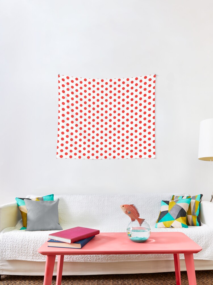 Red Polka Dot Duvet Cover Bedspread Tapestry By Deanworld Redbubble
