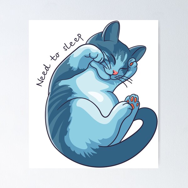 Pixel art cute cat Sleeping Poster for Sale by Robibahroni