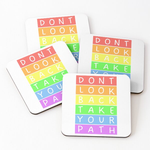 Item preview, Don't look back, take your path - Rainbow inspirational quote - Pastel colors designed and sold by RainbowWordLand.