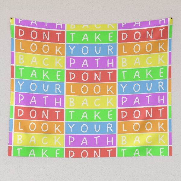 Item preview, Don't look back, take your path - Rainbow inspirational quote - Pastel colors designed and sold by RainbowWordLand.