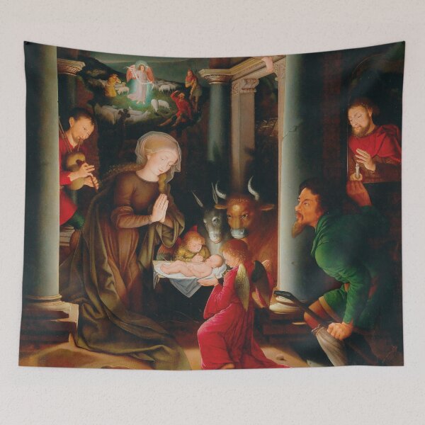 Item preview, Adoration of the Shepherds | School of Bruges | 16th Century Renaissance Gospel Biblical Art designed and sold by CJET.