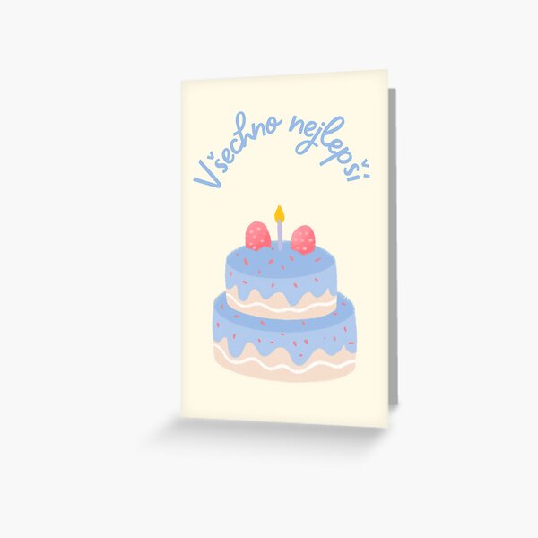 Item preview, Všechno nejlepší Czech birthday card (happy birthday in Czech) Blahopřání  designed and sold by Pommallina.