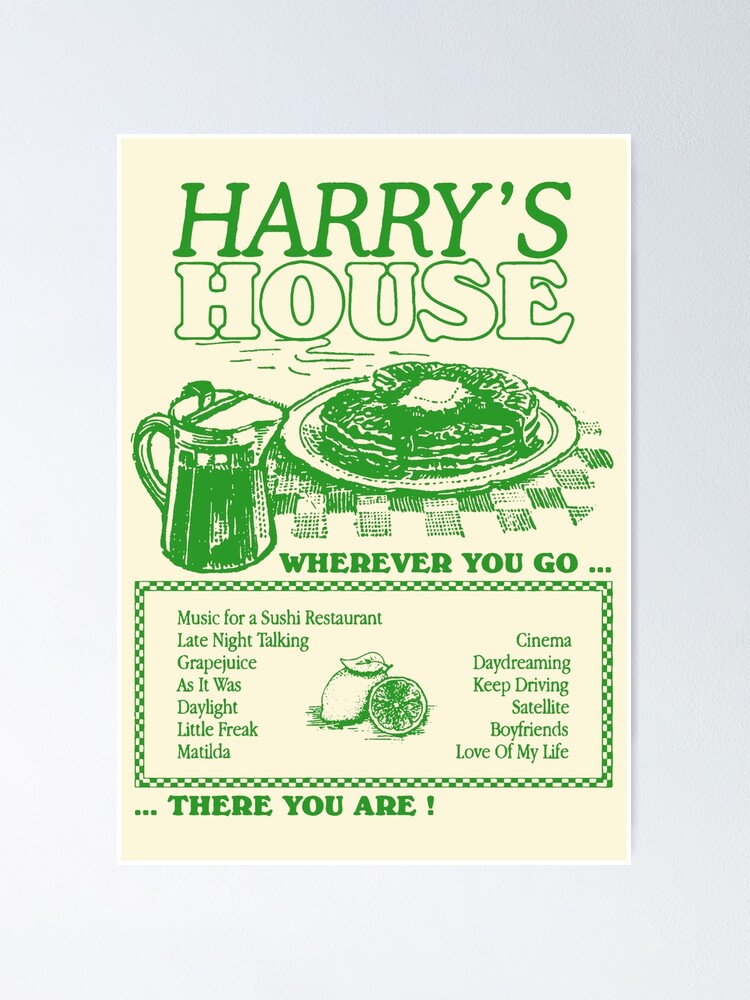 "Harrys House Menu" Poster by MadameHiro Redbubble