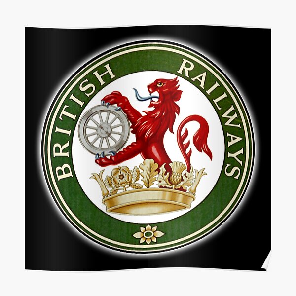 BRITISH RAILWAYS. BR, SIGN, Trains, Train Spotters, Railwayana, Circular variant, 1956 logo. Poster