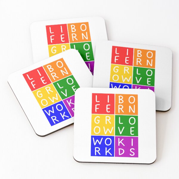 Item preview, Rainbow Life - Born, grow, work, love, kids - 2x3 Squares designed and sold by RainbowWordLand.