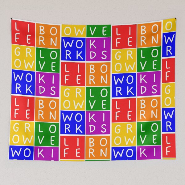 Item preview, Rainbow Life - Born, grow, work, love, kids - 2x3 Squares designed and sold by RainbowWordLand.