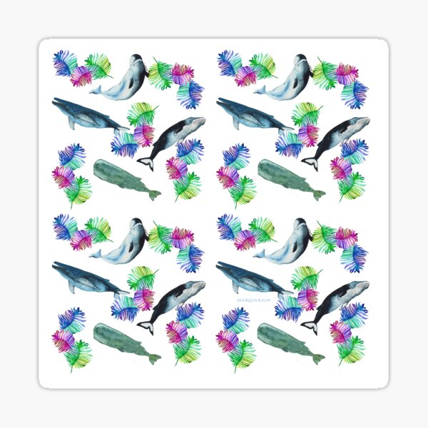 Tropical whales Sticker