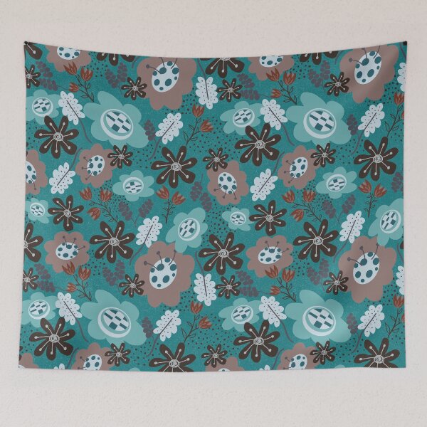 Item preview, Aqua floral designed and sold by SisterlyLove.