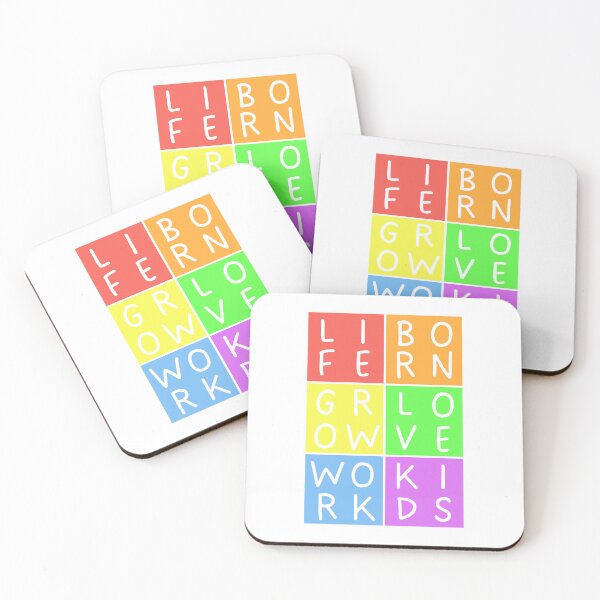Item preview, Rainbow Life - Born, grow, work, love, kids - 2x3 Squares - Pastel colors designed and sold by RainbowWordLand.