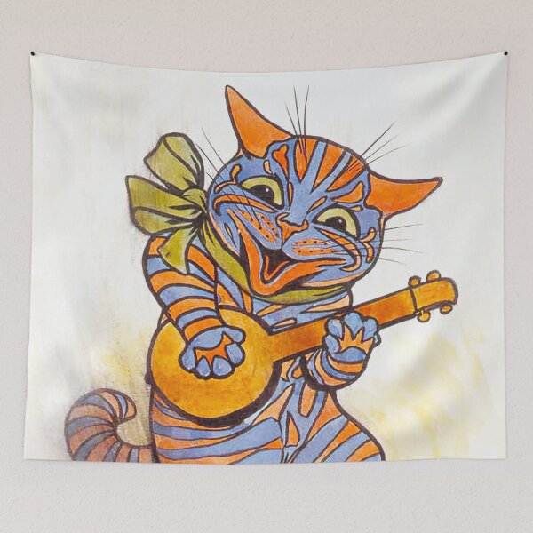 Item preview, HD LOUIS WAIN - Cat With Lute Cats Art  designed and sold by Go Logo Designs.