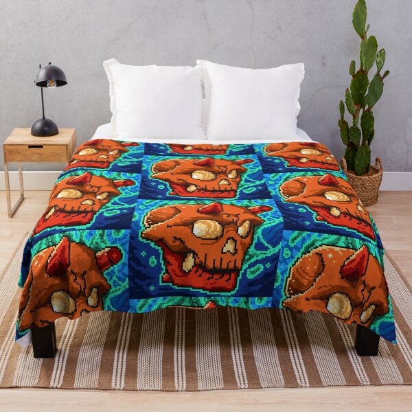 Item preview, Calavera Naranja Pixelart designed and sold by SkinnysComics.
