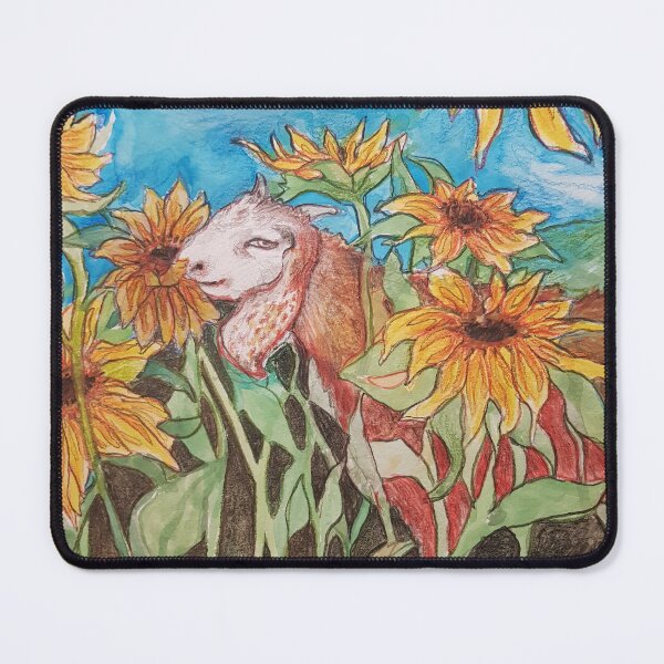 Item preview, Baby goat with Sunflowers designed and sold by EsterKarenAida.