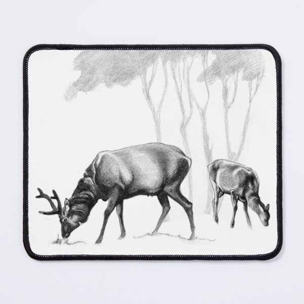 Item preview, Young Red Deer Stag In Velvet with Hind designed and sold by Patricia Howitt.
