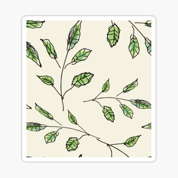Peaceful Green Leaves Pattern Sticker