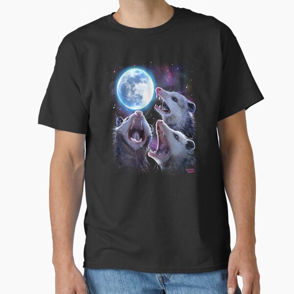 Item preview, Three Opossums Howling at the Moon Funny Possum T-Shirt designed and sold by SiloPressCo.