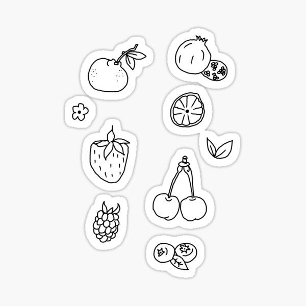bad fruit doodles sticker pack Sticker