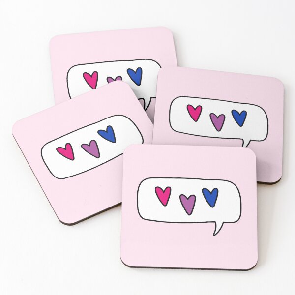 Item preview, Subtle Bi Pride Flag Hearts Speech Bubble designed and sold by littlecornershop.