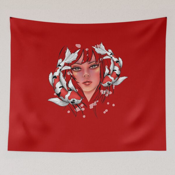 Item preview, girl with koi designed and sold by Fran Fryberg.
