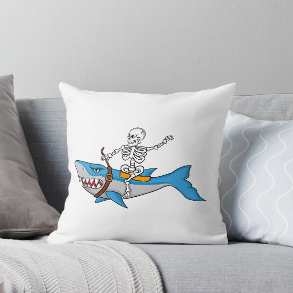 Item preview,  Whimsical Skeleton Riding Kawaii Shark As If In A Rodeo designed and sold by CreativeCranium.