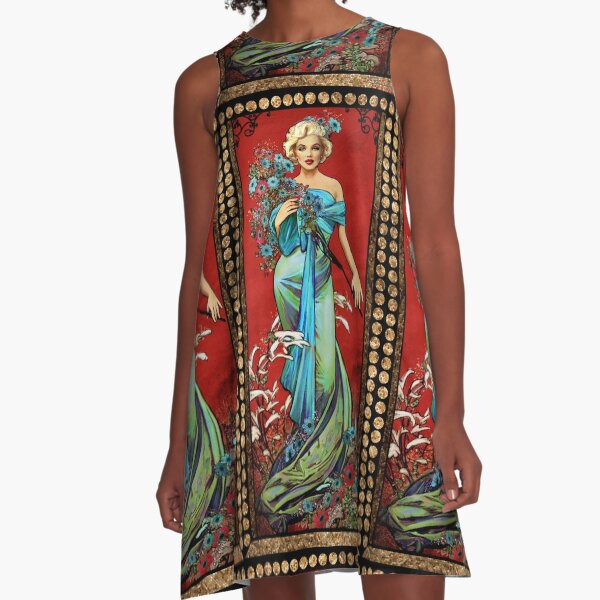 MM mucha red A-Linien Kleid