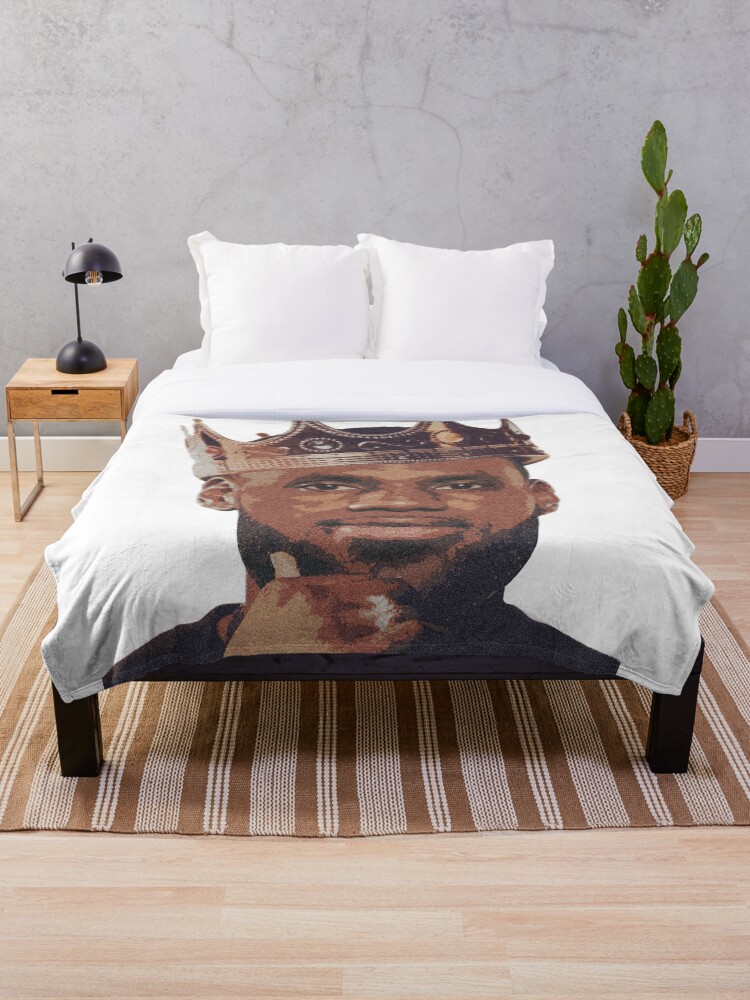 King Lebron James Throw Blanket By Sndn Redbubble