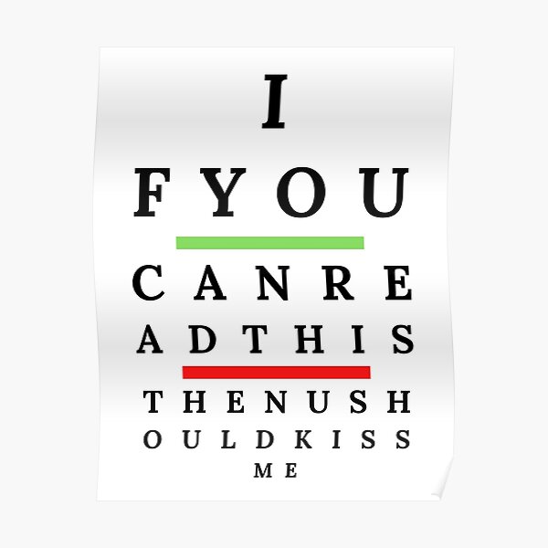 "Funny Eye Test Chart For OphthalmologistIf You Can Read This Then