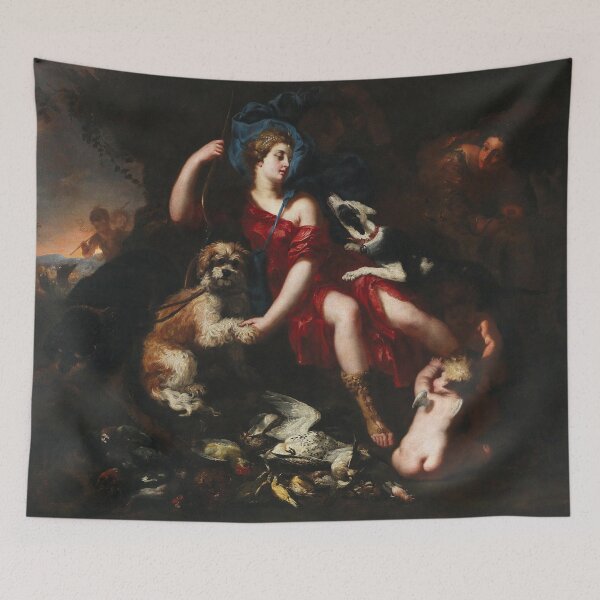 Item preview, Diana Resting, with Her Hunting Dogs and Putti | Lucas Franchoys II | 1655 Renaissance Greek Mythology Art designed and sold by CJET.