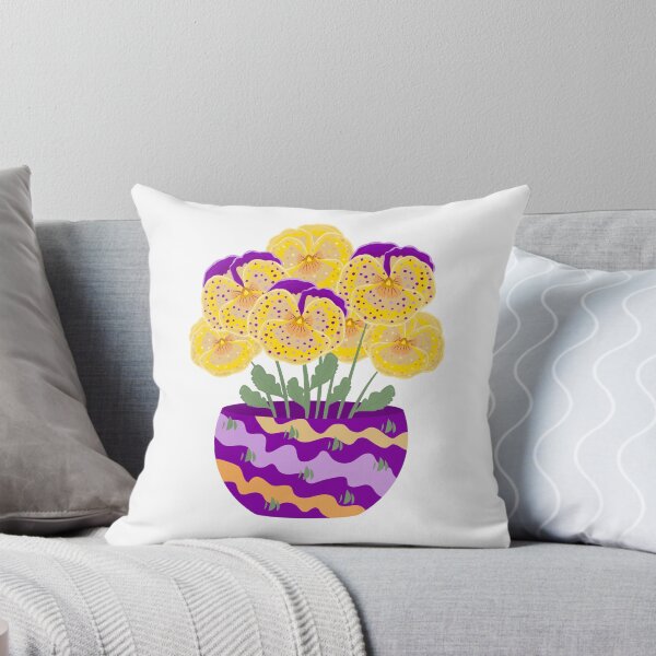 Item preview, Seven yellow and violet pansies in a vase designed and sold by OM-lova.
