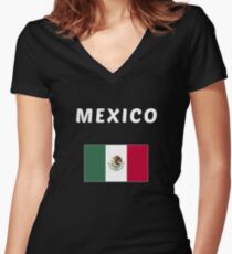 MEXICO APPAREL- National Flag Pride Women's Fitted V-Neck T-Shirt