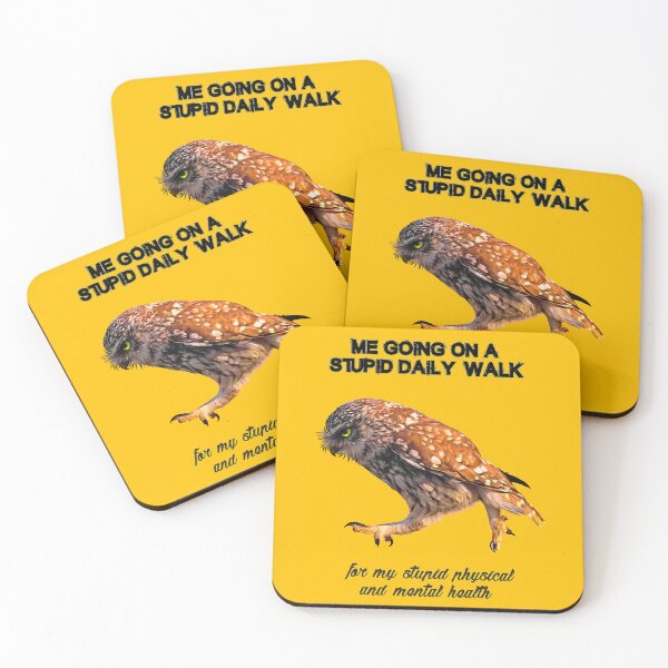 Item preview, Me going on a stupid daily walk for my stupid mental health owl - light backgrounds designed and sold by IMNIUM.