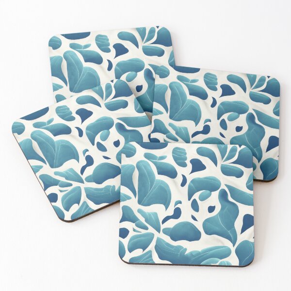 Item preview, Abstract Petals | White and Blue Flower Repeating Pattern designed and sold by TMBTM.