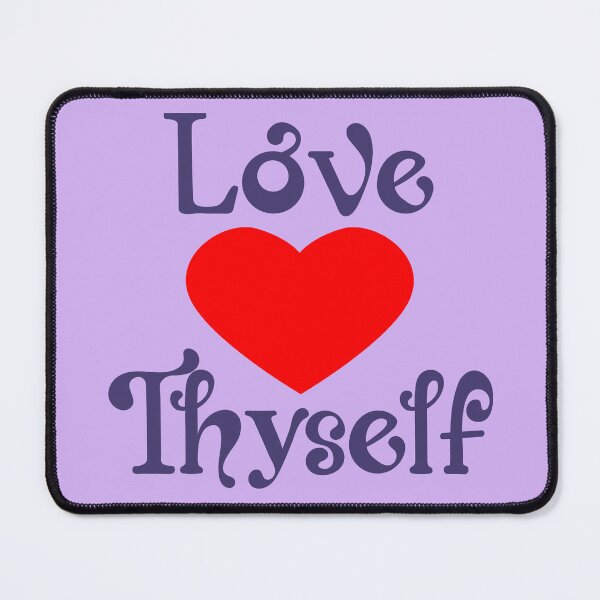 Item preview, Love Thyself Positive Heart Affirmation Phrase designed and sold by MindfulMeta.