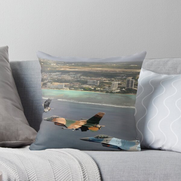 Item preview, Three F-16 Fighting Falcons fly in formation over Tumon Bay, Guam. designed and sold by StocktrekImages.