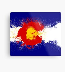 Colorado Flag Paint Splatter Metal Print