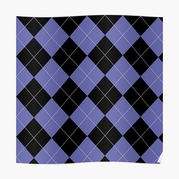 “Perwinkle Blue Purple Black Argyle Pattern” Poster for Sale by