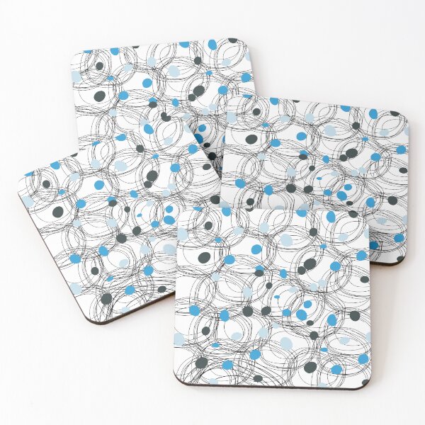 Item preview, Abstract circles with touches of blue dots designed and sold by HDpod.