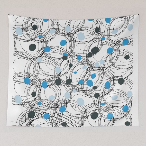 Item preview, Abstract circles with touches of blue dots designed and sold by HDpod.