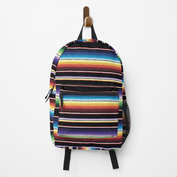 Item preview, Black neon Serape Mexican serape blanket vibrant color stripes zarape saltillo lines pattern designed and sold by T-Mex.
