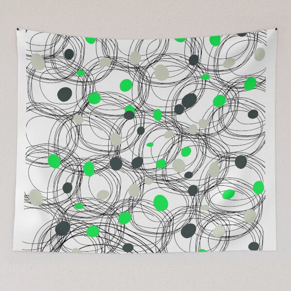 Item preview, Abstract circles with touches of green dots designed and sold by HDpod.