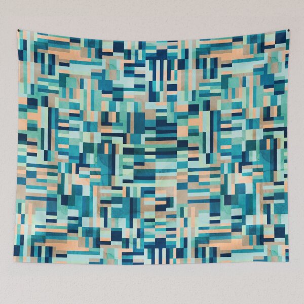 Item preview, Blue geometric mosaic designed and sold by Dzhon99.