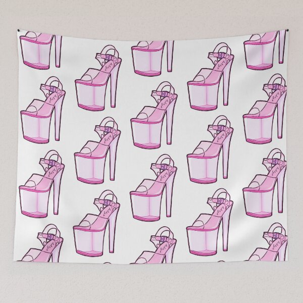 Item preview, PINK STRIPPER HEEL STICKER designed and sold by hellysangel.